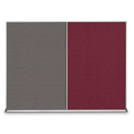 United Visual Products Triple Door Radius Corkboard, 72"X36", B UV8005-BRONZE-CORK